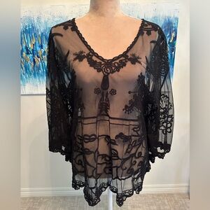 Lace Poncho Blouse